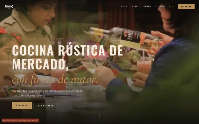 Screenshot of the El Mercado demo, desktop